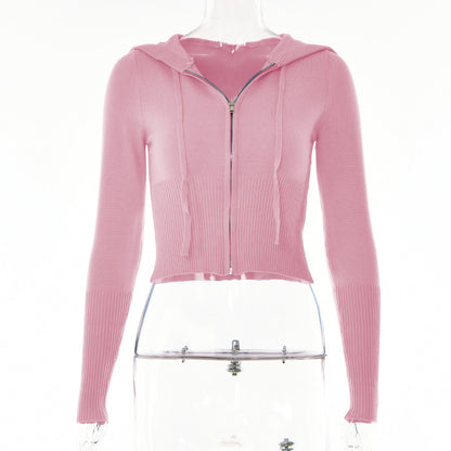 Women's zip hoodie and high waist pants tracksuit set in a matching two-piece loungewear style