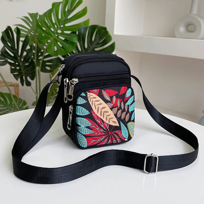 Women's waterproof casual shoulder bag shown from a close-up angle, highlighting durable fabric texture and zipper detail
