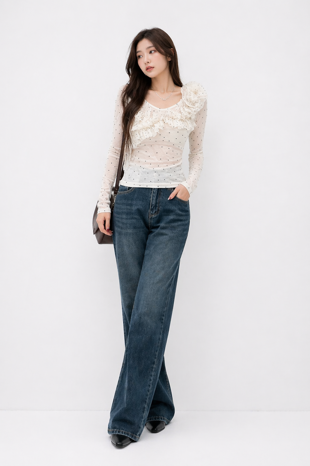 Lace Polka Dot Blouse