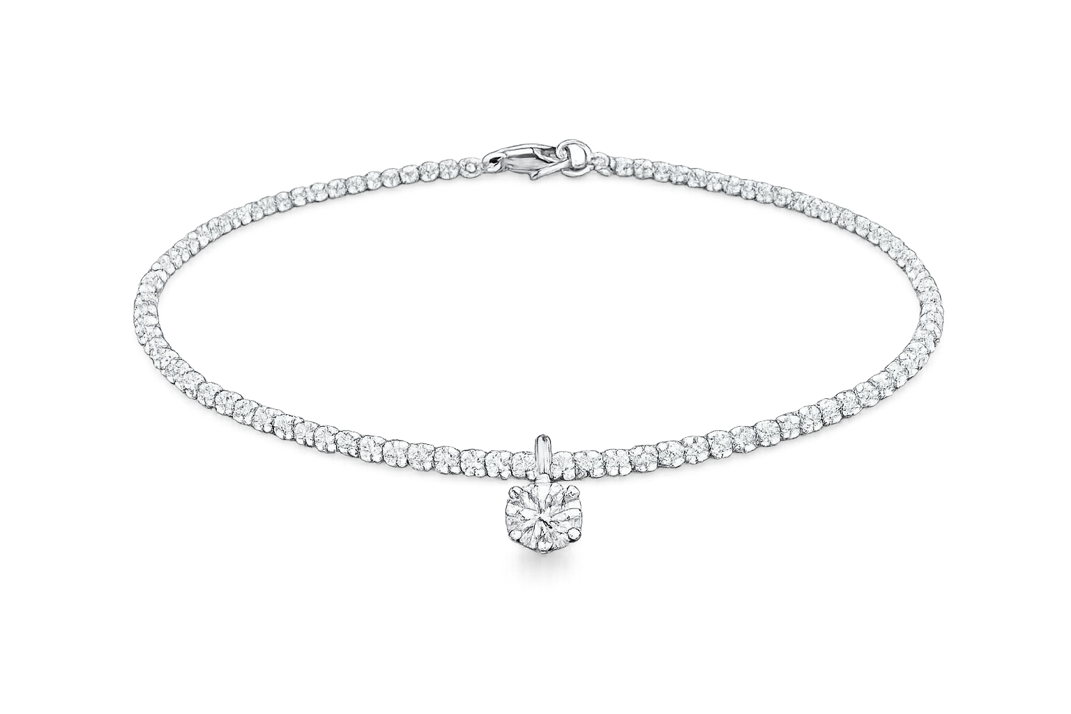 Moissanite Solitaire Chain Anklet