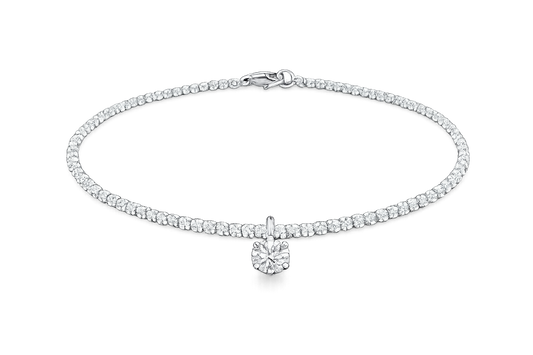 Moissanite Solitaire Chain Anklet