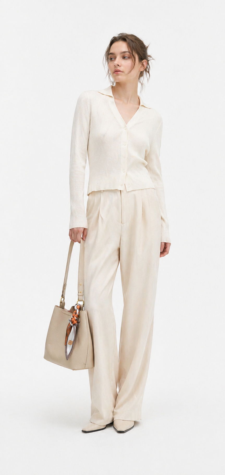 Leather Bucket Crossbody