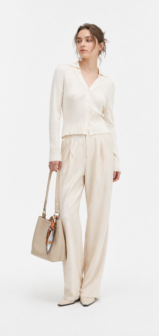 Leather Bucket Crossbody