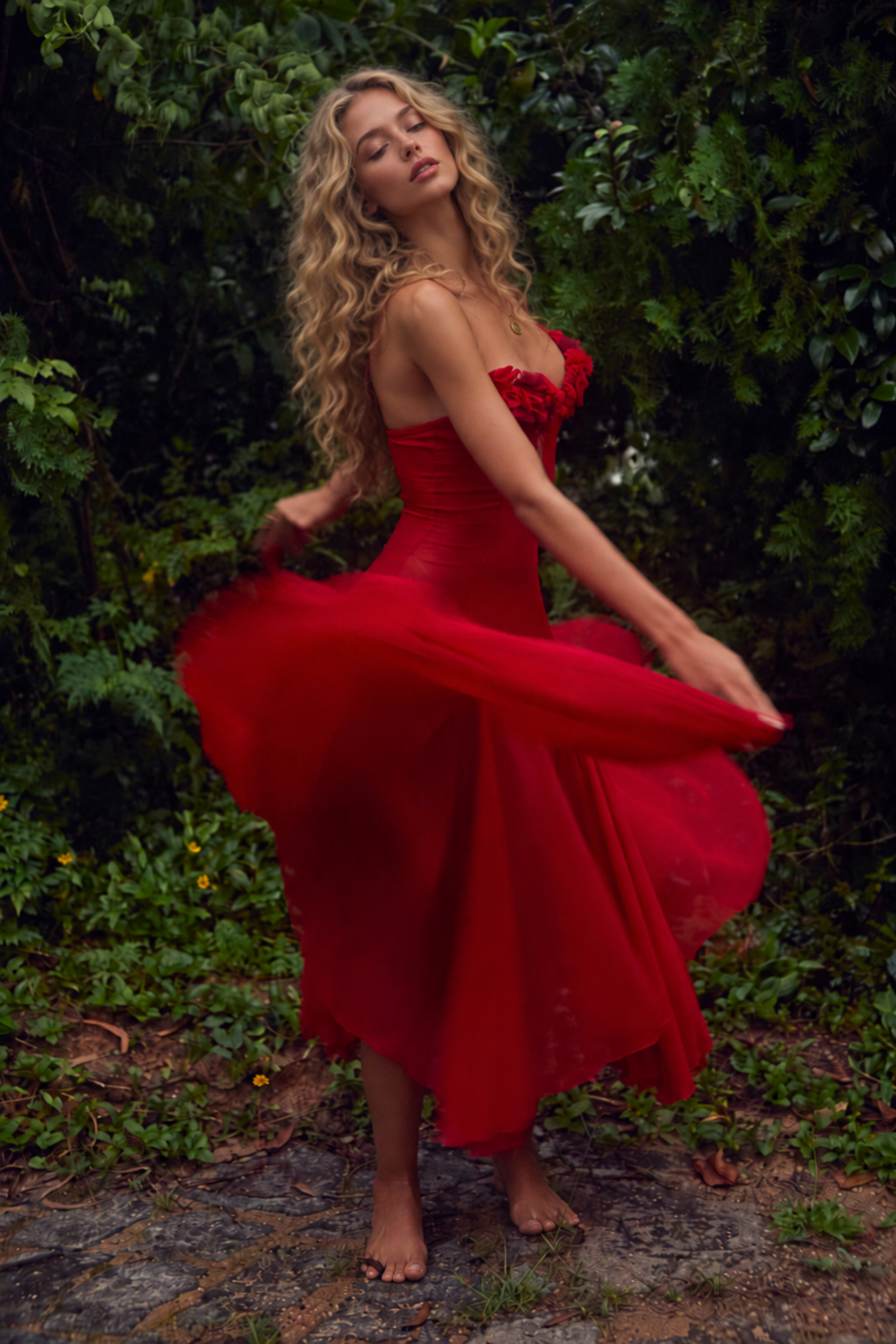 Valentina Dress in Red