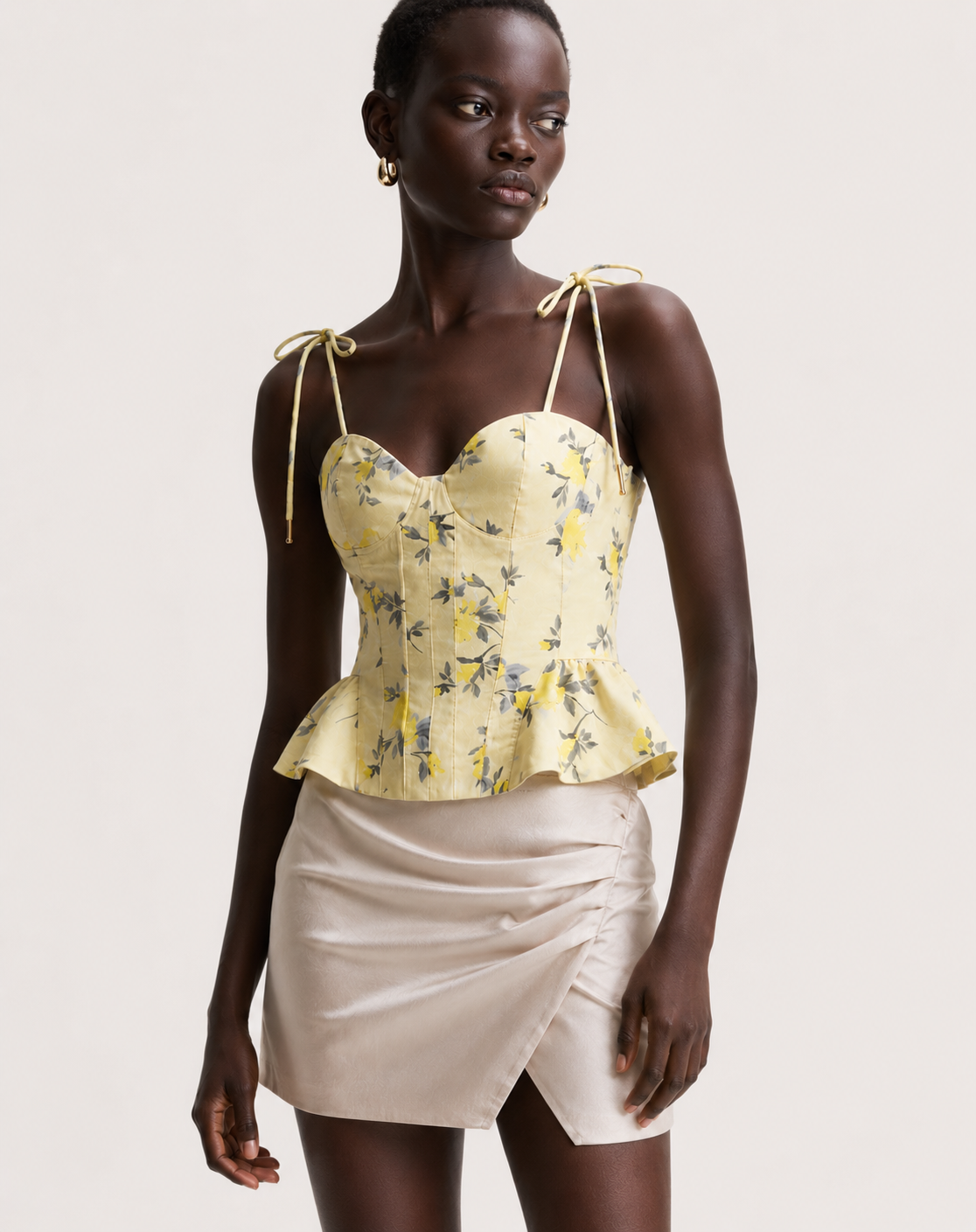 Floral Ruffle Backless Cami Top