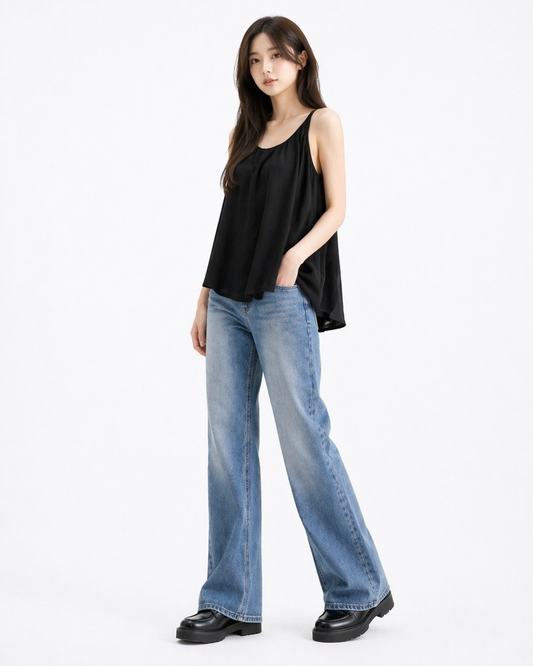 Pleated Midi Suspender Dress