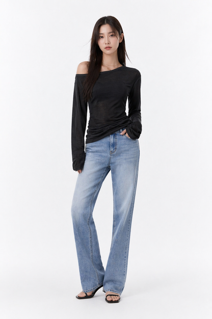 One-Shoulder Cotton Top