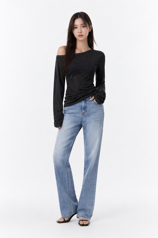One-Shoulder Cotton Top