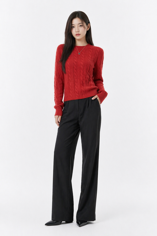 Cable-Knit Merino Sweater