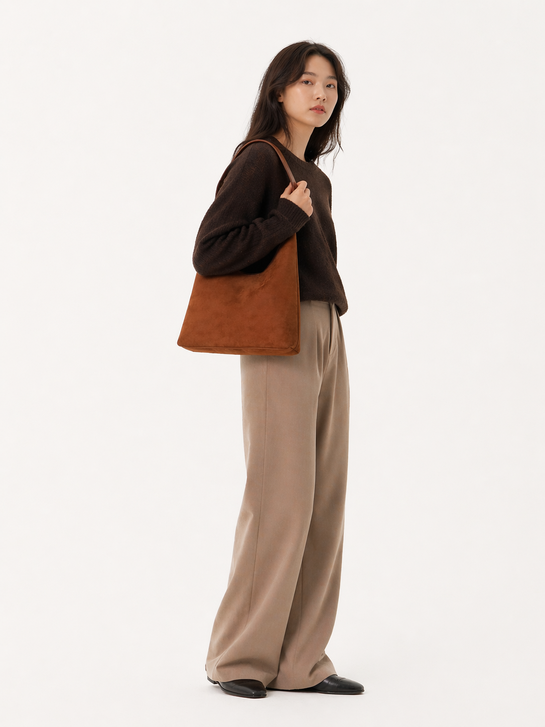 Suede Shoulder Tote