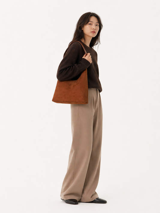 Suede Shoulder Tote