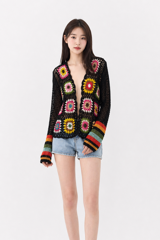 Crochet Floral Cardigan