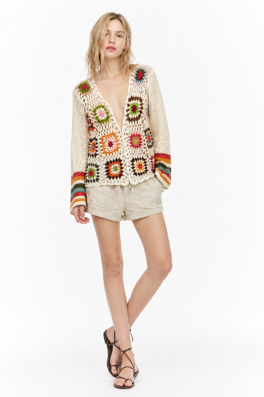Crochet Floral Cardigan