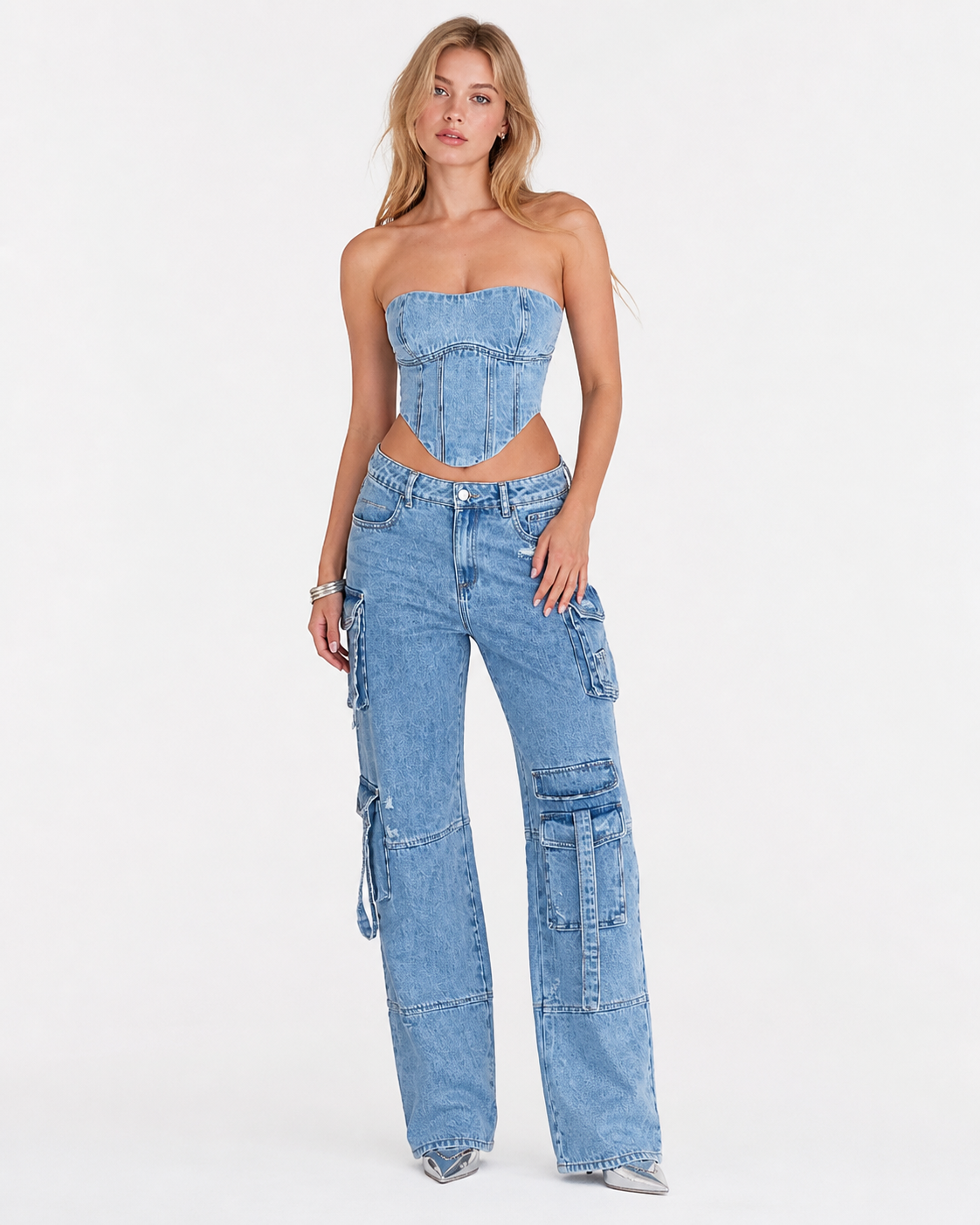 Wide Leg Denim Set