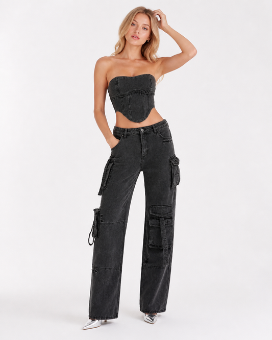 Wide Leg Denim Set