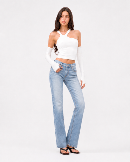 Split Sleeve Slim Top