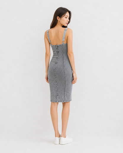 Denim Suspender Dress