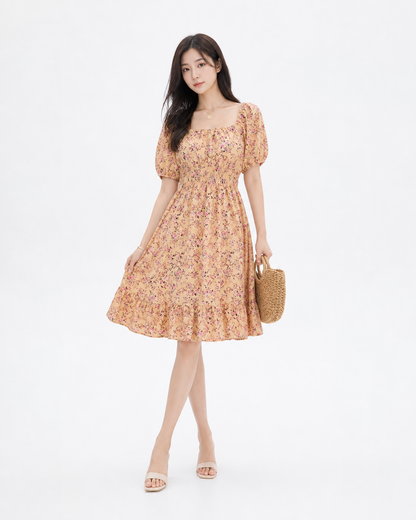 Floral Ruffle Midi Dress