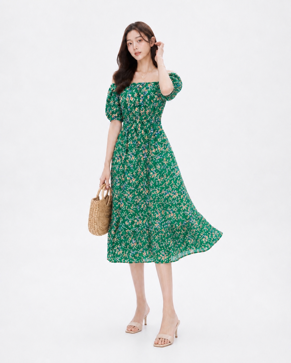 Floral Ruffle Midi Dress