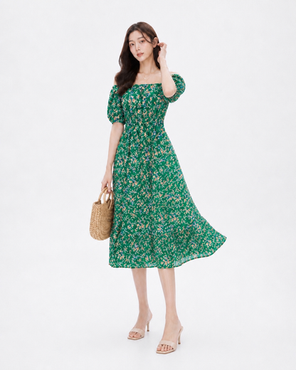 Floral Ruffle Midi Dress