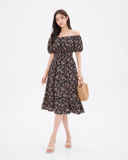 Floral Ruffle Midi Dress