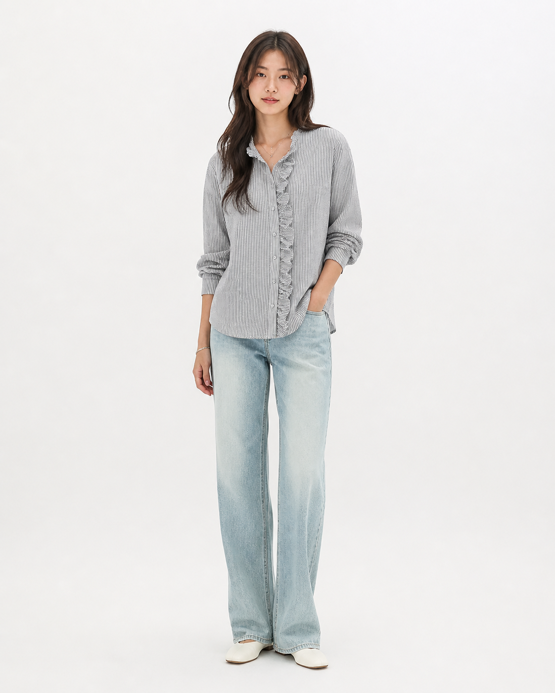 Striped Ruffle Blouse