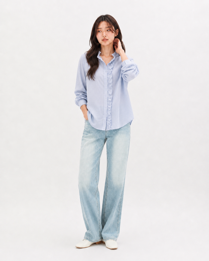 Striped Ruffle Blouse