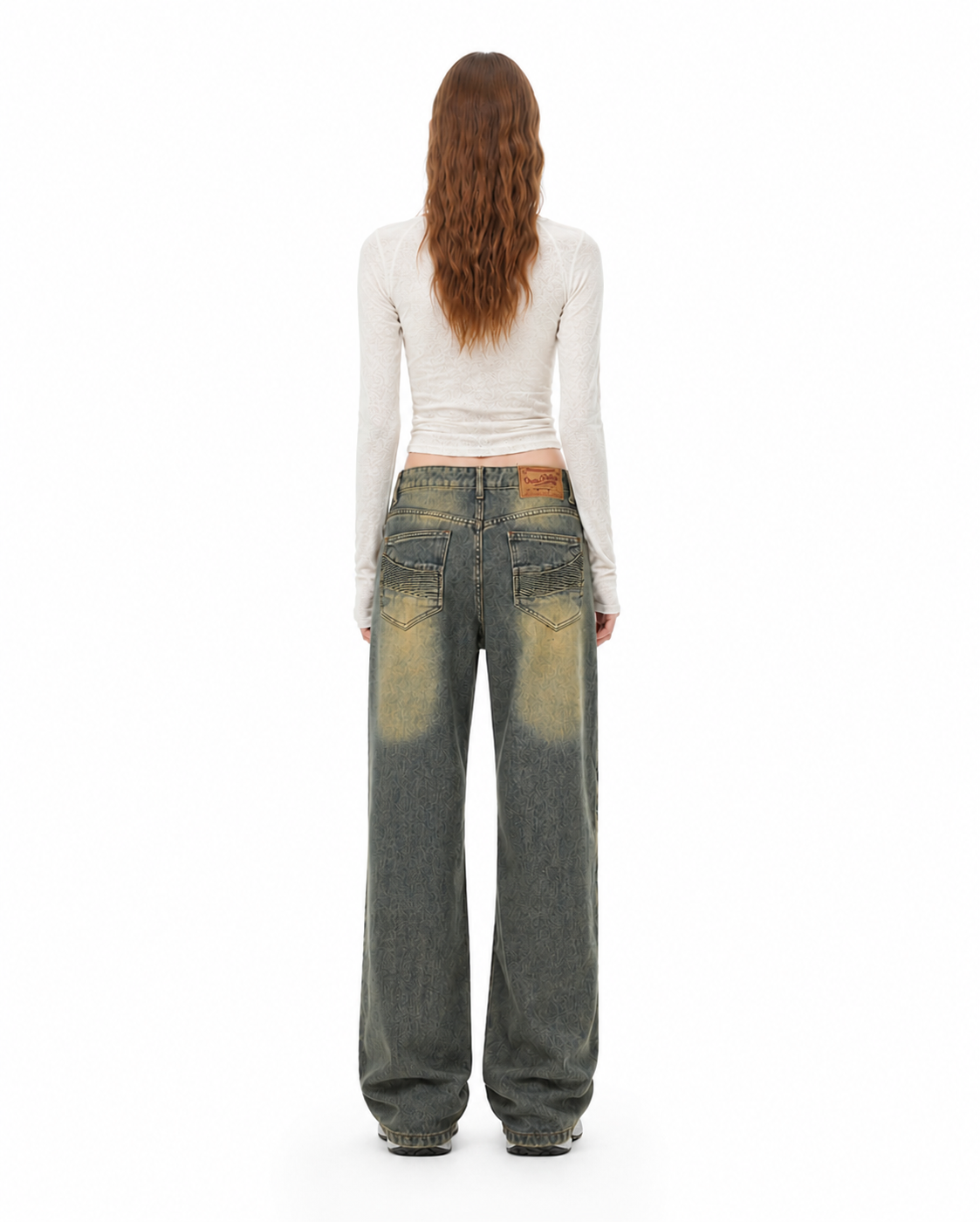 Washed Straight Leg Jeans