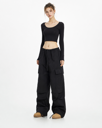 Wide Leg Cargo Pants