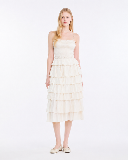 Layered Ribbon Midi Skirt