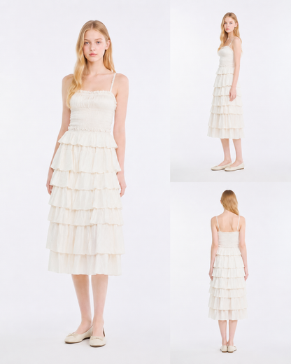 Layered Ribbon Midi Skirt