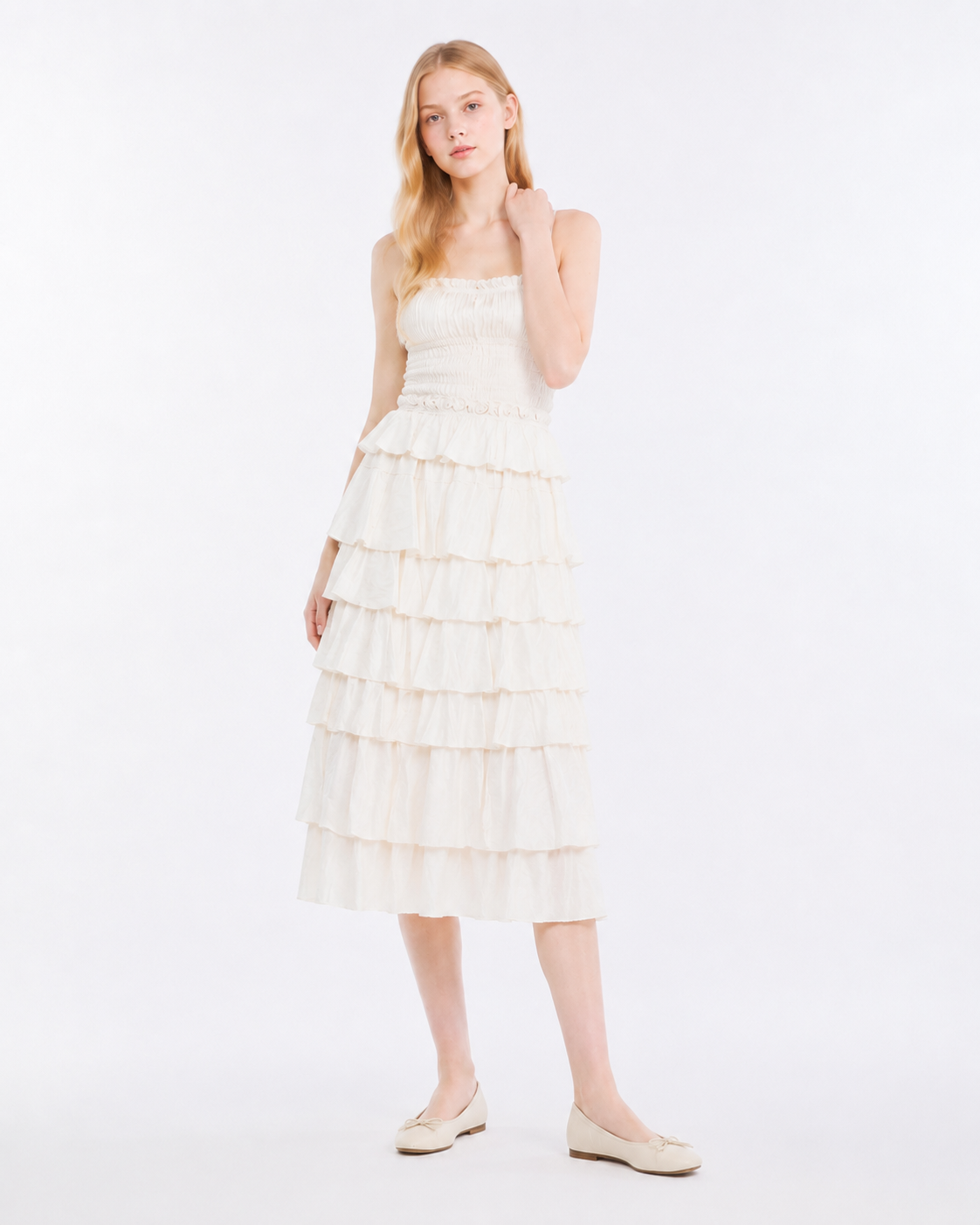 Layered Ribbon Midi Skirt