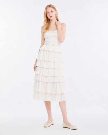 Layered Ribbon Midi Skirt