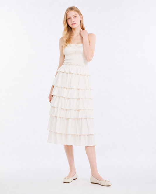 Layered Ribbon Midi Skirt