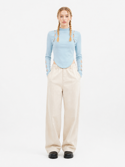 Hollow Turtleneck Top