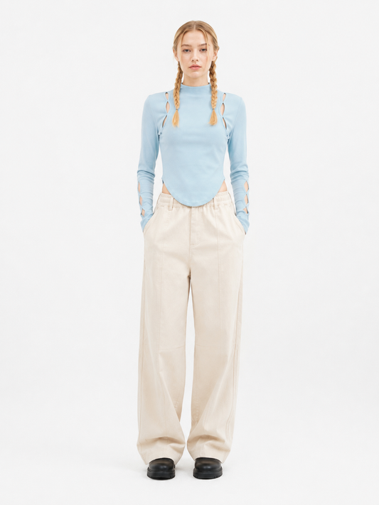 Hollow Turtleneck Top
