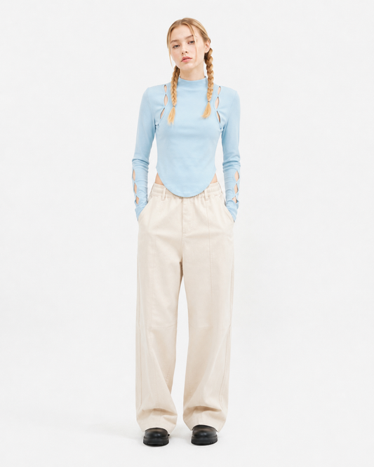 Hollow Turtleneck Top
