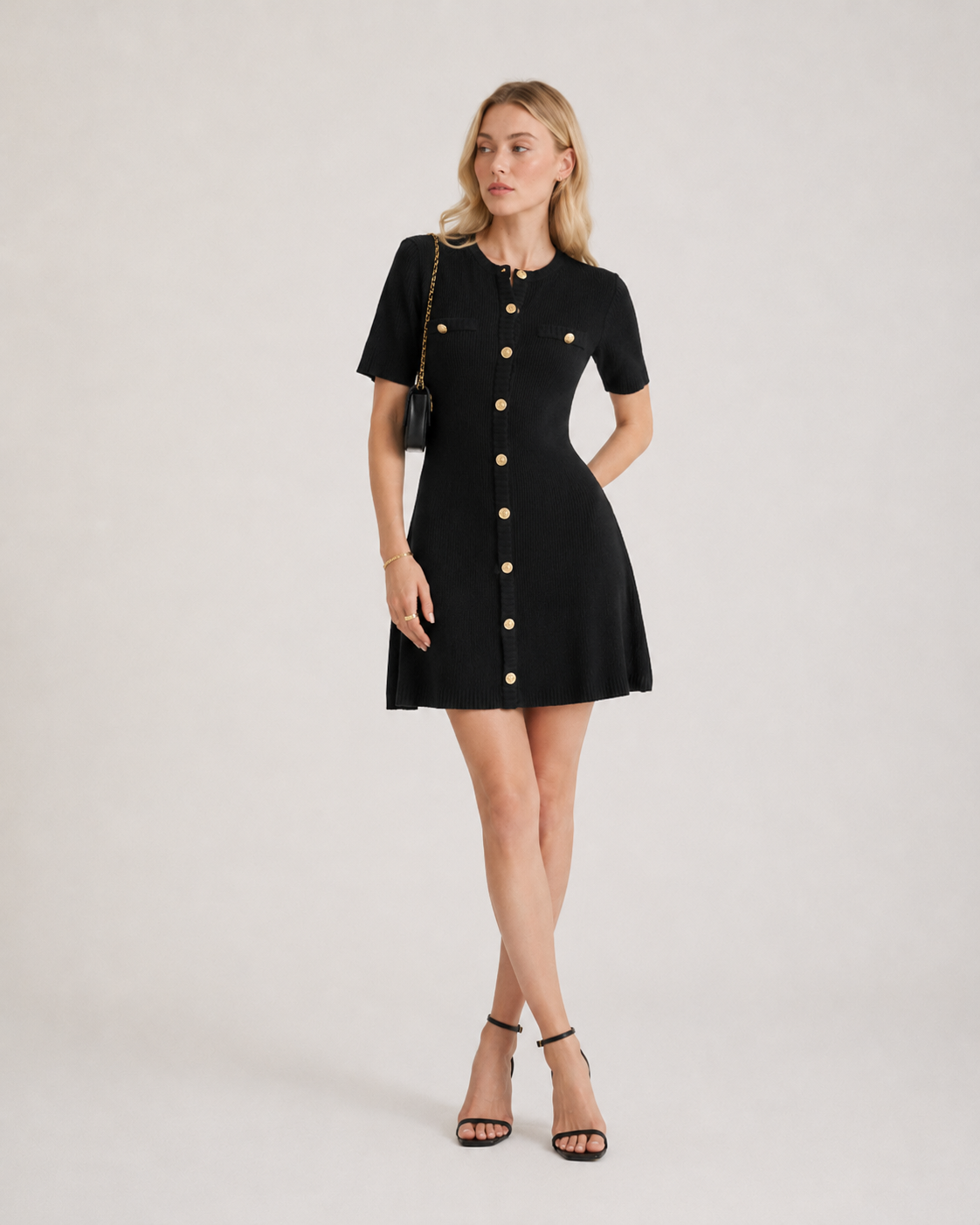 Ribbed Knit Mini Dress
