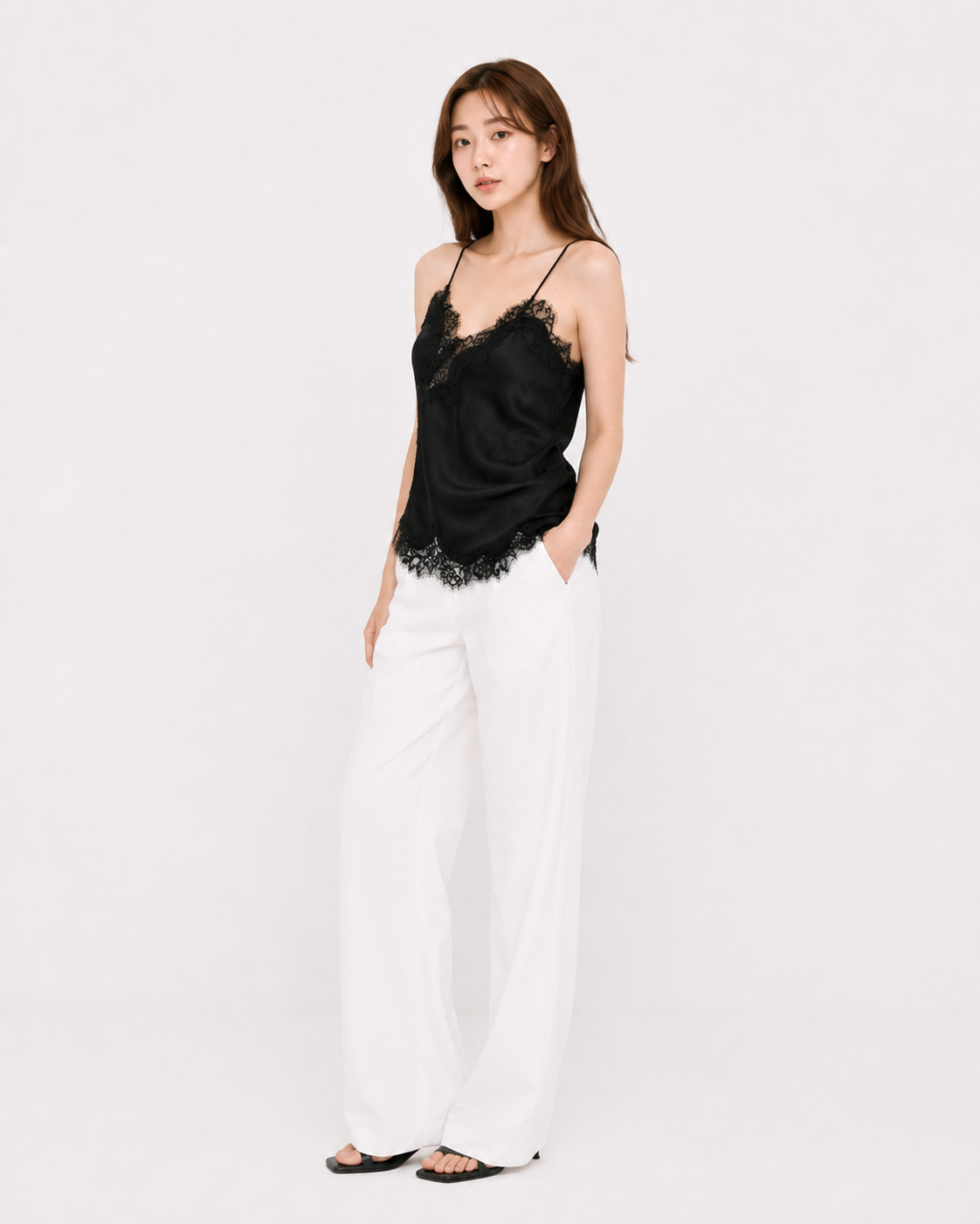 Lace Satin Cami Top