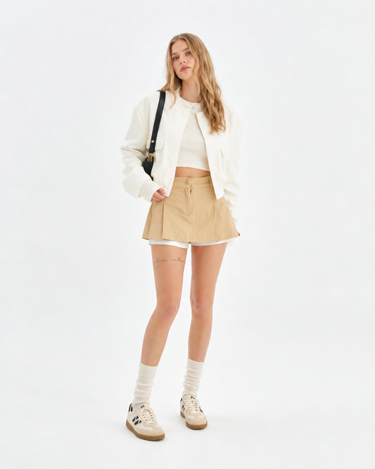 Cropped Bomber Jacket