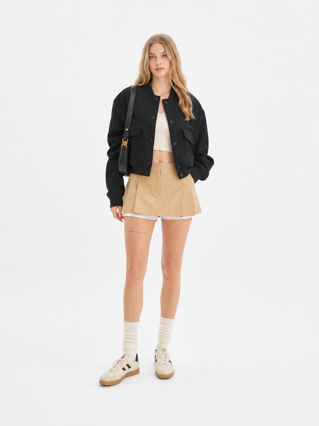 Cropped Bomber Jacket
