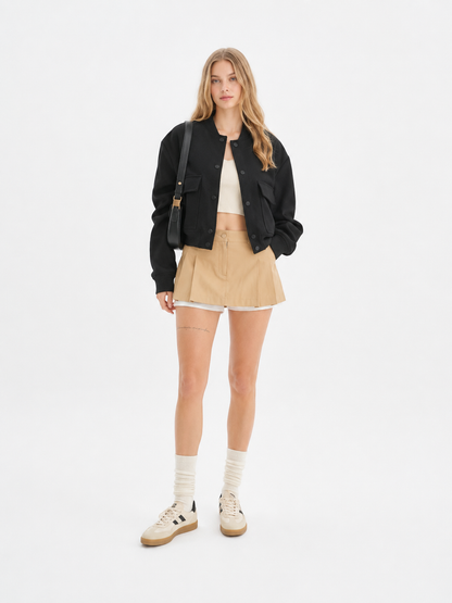 Cropped Bomber Jacket