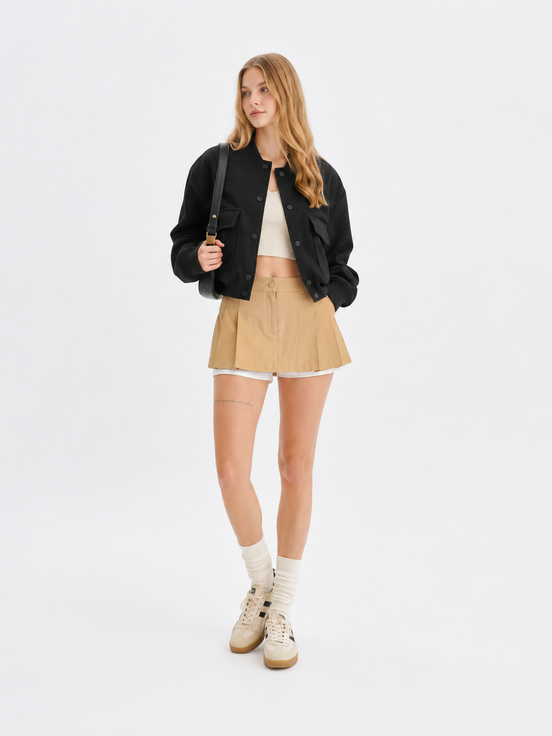 Cropped Bomber Jacket