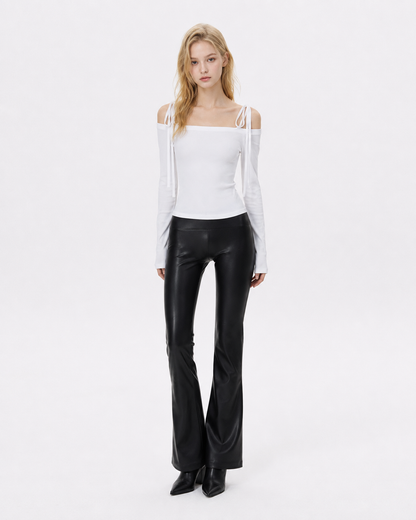 Bow-Tied Off-Shoulder Crop Top