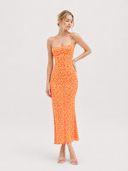 Bloom Crush Backless Floral Bodycon Maxi Dress