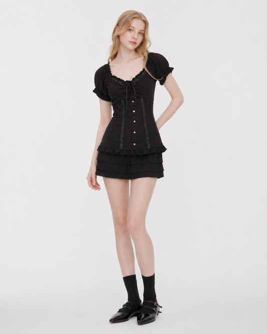 Bow Puff Sleeve Top