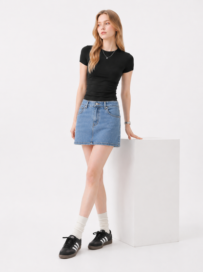Soft Crewneck Crop Tee