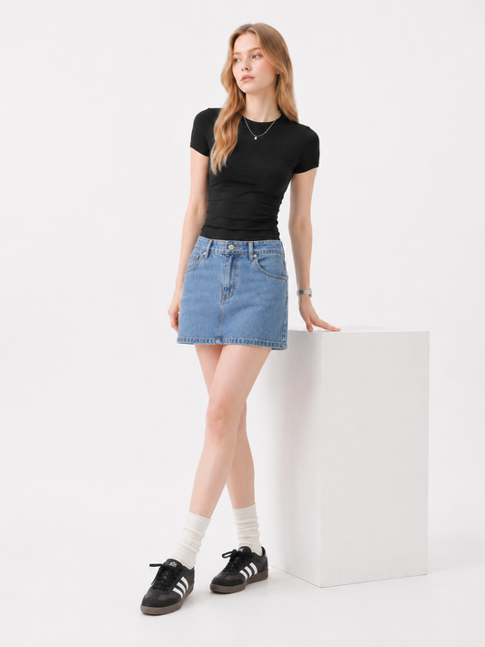 Soft Crewneck Crop Tee