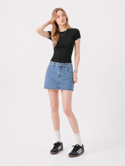 Soft Crewneck Crop Tee