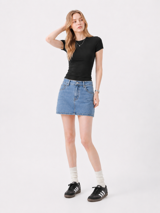 Soft Crewneck Crop Tee